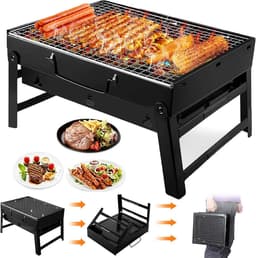 SMH LINE® Opvouwbaar Houtskoolbarbecue - Draagbaar Barbeque - Camping Grill - 43x29x22 (LxBxH) - Tafelbarbecues — thumbnail 2