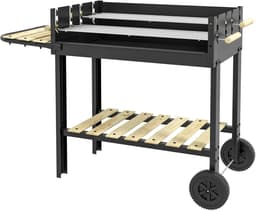 Premie Houtskool barbecue - 2 grillvlakken- Grilloppervlak 113 x 53,5 x 82,5 cm - BBQ voor buiten, tuin - Zwart — thumbnail 1