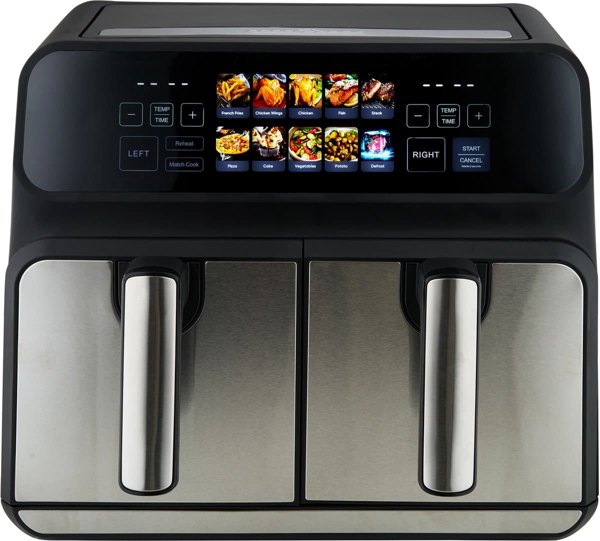 ProfiCook FR 1287 H - Dubbele Heteluchtfriteuse - 2 x 4 Liter - Met kleurendisplay - Touchscreen - 9 Programma's - 2 onafhankelijke kookzones — afbeelding 1