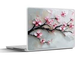 Laptop sticker - 15.6 inch - Bloesem - Kunstzinnig - Roze - Sakura - 36x27,5cm - Laptopstickers - Laptop skin - Cover