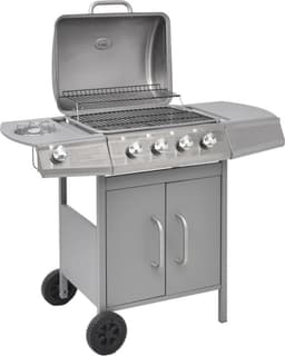 vidaXL Gasbarbecue 4+1 kookzone zilver — thumbnail 1