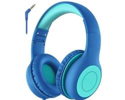 Intelectro Koptelefoon voor Kinderen - Veiligheid en Plezier in Eén! - Hoogwaardige Stereogeluid - Comfortabele Draagervaring - HD Microfoon - Ingebouwde Volumeregeling - Brede Compatibiliteit en Audio Delen - Blauw - Levering Sneller dan Aangegeven!