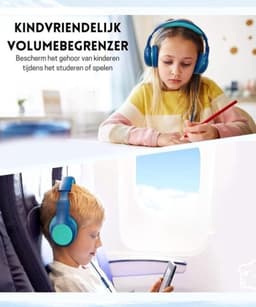 Intelectro Koptelefoon voor Kinderen - Veiligheid en Plezier in Eén! - Hoogwaardige Stereogeluid - Comfortabele Draagervaring - HD Microfoon - Ingebouwde Volumeregeling - Brede Compatibiliteit en Audio Delen - Blauw - Levering Sneller dan Aangegeven! — thumbnail 3