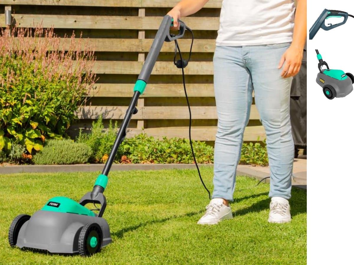 elektrische minigrasmaaier- Lichtgewicht en Compact voor Kleine Gazons tot 50 m² - Aanpasbare Maaihoogte en Hakselmes- gras maaier- elektrisch- maaien- Draadloos, Aanpasbare Maaihoogte, Hakselmes, en Eenvoudig Opbergen- mini grasmaaier — afbeelding 1