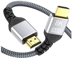 Dutch Quality® HDMI 2.1 Kabel - 8K Ultra HD High Speed - 2 Meter - 8K (60Hz) / 4K (120Hz) - 48 Gbps - TV / PC / Laptop / Console - Gevlochten Nylon Kabel - Zwart