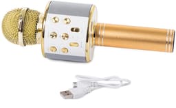 Draadloze Karaoke Microfoon met Bluetooth en Echo Effect - Speaker - USB - met Opbergcase - Goud — thumbnail 5