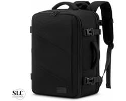 SLC-Collection - Zwart – Rugzak - 20 Liter - Ryanair - Transavia - Handbagage - 40x20x25cm - 14 Inch Laptop – Laptoptas - Dames - Heren - Reistas - Koffer - 01XS