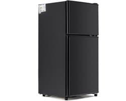 Merax Mini Koelkast - Koel-vriescombinatie 60L – 2-deurs – 22L Vriezer met 38L Koelruimte – Energieklasse E – LED Verlichting – Zwart – Compact Design