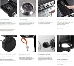 BBQ 5 in 1 - Barbecue op gas - Zilver - Thermostaat - Olievanger accessoires - Gasgrill met zijbrander — thumbnail 4