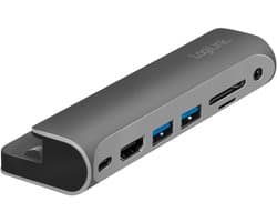 LogiLink UA0385 laptop dock & poortreplicator USB Type-C Zwart, Zilver