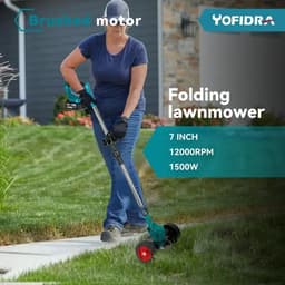 Grasmaaier - Grastrimmer Elektrische Grastrimmer – Elektrische Grasmaaier – 2 Batterijen – EU Stekker – 1500W – 125mm Snijblad – Voor Gazon – Onkruid – Tuin – Snoeien – Compact – Lichtgewicht – Telescopisch – Oplader Inbegrepen — thumbnail 2
