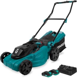 VONROC Accu Grasmaaier – 40V – 38 cm maaibreedte - Vier instelbare maaihoogtes: 35/45/55/65 mm - Incl. 45L Opvangbak - Incl. 2x 2.0Ah Accu en dubbele snellader — thumbnail 1