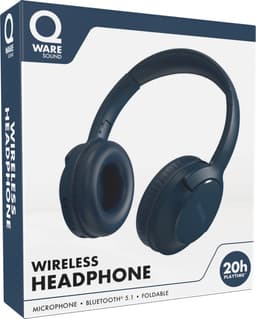 Qware - Draadloze Koptelefoon - Draadloos- Bluetooth 5.1 - Headset - Headphone - Volumeknoppen - USB-C - 20h luisteren op 50% - Vouwbaar Design - Blauw — thumbnail 4