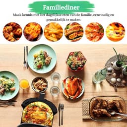 5,5 liter Heteluchtfriteuse zonder Olie met Touchscreen - Timer en Temperatuurregeling Airfryer - 6 Programma's - 1500 W - Geschikt voor 3-5 Personen — thumbnail 3