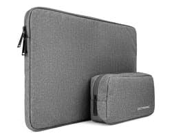 Laptophoes 15,6 inch - Laptop Sleeve, Tablet Hoes met kabel organizer etui - Donker Grijs