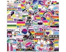 *** 50 LGBTQ - Pride - Stickers - Regenboogvlag, Gay Pride, Skateboard, Bullet Journal - Laptop - Decoratie - Bullet Journal - Planner Stickers - van Heble®***