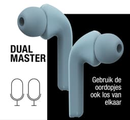 Fresh 'n Rebel Twins Fuse - Draadloze Bluetooth Oordopjes – Oortjes met tip - 30 uur speelduur - Dusky Blue — thumbnail 5