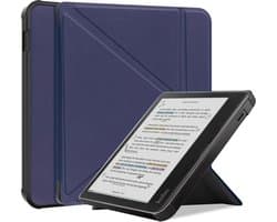e-Reader Hoesje Origami Book Case met Wake/Sleep-functie - Kobo Libra Colour Hoesje - Blauw
