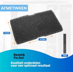 Fixem® - Geschikt voor Beko droger filter 2964840100 - Wasdroger filter - Spons filter - Filter voor droger- 245x155mm 3 stuks — thumbnail 8