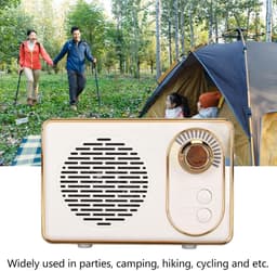Retro bluetooth-speaker-Retro-speaker-Bluetooth 5.0-extra bas-Wit — thumbnail 2