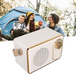 Retro bluetooth-speaker-Retro-speaker-Bluetooth 5.0-extra bas-Wit — thumbnail 4