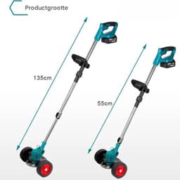 Ontkruidborstel - Draadloos - 2 accu's - Grasmaaier - Elektrisch - Grastrimmer - Opvouwbaar - Blauw — thumbnail 3