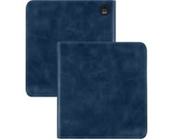 Hoes Geschikt voor Kobo Libra Colour Leren Hoesje Bookcase Cover Hoes - Hoesje Geschikt voor Kobo Libra Colour Hoes Cover Case Leer - Donkerblauw