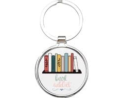 Akyol - Book addict Sleutelhanger - boek - liefhebbers van boeken - Boeken - book - boekenclub - boekenliefhebber - bibliotheek - bieb - roman - thriller boek - e-reader lezers - 4 x 7,5 CM