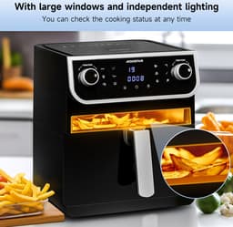 Aigostar 30I0T Joy - Airfryer XXL - Heteluchtfriteuse - 12 Automatische Programma's - 8L - Zwart — thumbnail 3