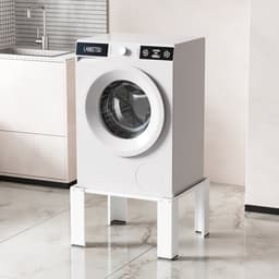 Wasmachine Verhoger - Wasmachine opbouwmeubel - Tot 100kg - Wasmachine Kast - Wasmachine Sokkel Universeel Wit — thumbnail 4