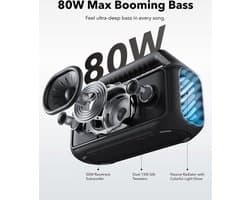 bluetooth speaker Anker Motion Boom 2 Bluetooth-luidspreker, met titanium audiodrivers, BassUp-technologie, IPX7 waterbescherming, 24 uur accu, ideaal voor buiten, tuin, strand