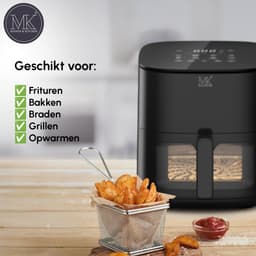 Maison & Kitchen Airfryer - Heteluchtfriteuse airfryers- PFAS-vrij - 1350W - 3L Inhoud - 80ºC tot 200ºC - Zwart — thumbnail 4