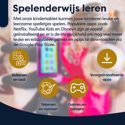 AngelTech Kindertablet PRO MAX - Android 15 - 4+3GB RAM - 64+64 GB - Snelle 8 Inch Kindertablet - Vanaf 3 Jaar - Perfect Voor School - Ouderlijk Toezicht - Ook Voor Volwassenen - 360° Fidgy Beschermhoes - Roze — thumbnail 5
