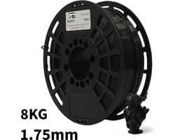Zwart PLA+ 8kg 3D Printer Filament 1.75 mm - Hoge Kwaliteit en Duurzaam - Compatibel met Creality, Bambu Lab, Esun en Andere 3D Printers - Voor 3D Printen van Prototypes, Modellen, Accessoires - voor Professioneel en Thuisgebruik