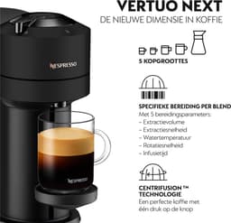 De'Longhi Nespresso Vertuo Next ENV120.BM - Koffiecupmachine - Zwart — thumbnail 4
