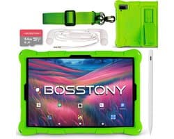 Bosstony Snelle Kids Tablet 10 inch - Ouderlijk Toezicht - 6000mAh Batterij - Android 13 - Incl Beschermpakket - Kindertablet vanaf 3 jaar