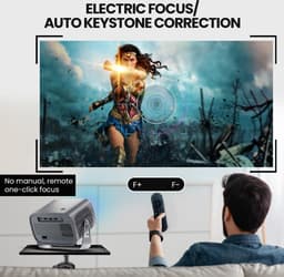 Mrs. Jones 360° draaibare mini-beamer 1080p Android 11.0 wandprojector met luidspreker Netflix auto-focus 2 + 16 GB tv-beamer bluetooth - krachtige projectie . — thumbnail 5