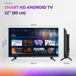 STRONG - 32” HDTV (80 cm) SRT32HD5553 - Connected TV met Android TV - Chromecast - Google assistant - Wifi - Bluetooth - HDR - NETFLIX - Drievoudige tuner - 2 HDMI-poorten (1 ARC) + 1 USB-poorten + Mini-AV + Antenne/Sat Jack - Zwart — thumbnail 3