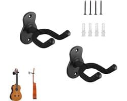 Gitaar Muurbeugel - 2 Stuks - Gitaar Haak - Wandsteun Om Gitaar Op Te Hangen - Muurhaak - Gitaarhaak - Gitaarhouder Voor Aan De Muur - Gitaaraccessoires - Wandbeugel - Hanger - Haak - Wandsteun