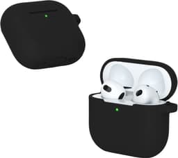 ShieldCase Siliconen Hoesje met Koordje Geschikt voor Airpods 4 - Siliconen Case voor Apple Airpods 4 Case Hoesje - Zwart — thumbnail 1
