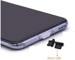 5 stuks -Stofdichte Plug voor Micro-USB poort -Rubber -Stofkapje beschermkapje voor micro-usb | Geschikt voor oplaadpoorten micro-USB telefoon/laptop/desktop -wit