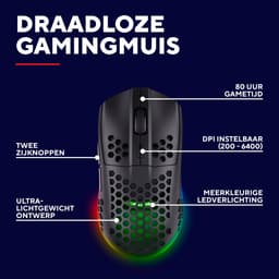 Trust GXT929 Helox - Draadloze Gaming Muis - Ultra licht - RGB verlichting - 4800 DPI - Zwart — thumbnail 3