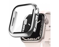 MY PROTECT - Hoesje Geschikt Voor Apple Watch Series 10 46mm - Bescherm Case & Screenprotector In 1 - Zilver