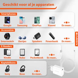 Power Adapter met USB-A naar USB-C Kabel - 1 Meter - 18W - Quick Charge — thumbnail 3
