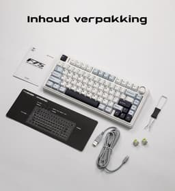 EPOMAKER x AULA F75 - Licht Blauw - Mechanisch Draadloos Toetsenbord - RGB - 75% - Qwerty - Gaming Keyboard - leobog reaper switch — thumbnail 3