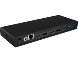 ICY BOX IB-DK2245AC Bedraad USB 3.2 Gen 1 (3.1 Gen 1) Type-C Zwart