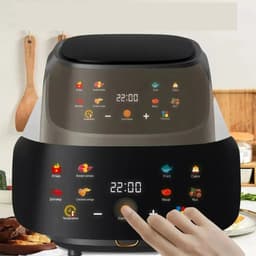 Mercadome® Airfryer - Heteluchtfriteuse - Friteuse zonder olie - Duidelijk kookoverzicht - 8 kookprogramma's - 6 liter - Zwart — thumbnail 4