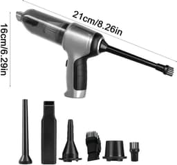 Mercadome® Mini Stofzuiger Auto - Vacuum cleaner - Handstofzuiger - Draadloos - Hoge zuigkracht - Oplaadbaar - Grijs — thumbnail 3