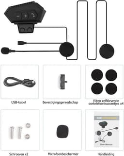 Motorhelm Headset - Intercom Motor IP67 Waterdicht - Motor Accessoires - Headset Motor Met 120 Uur Batterijduur - Bluetooth Headset met Microfoon — thumbnail 5
