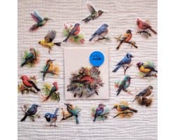 Vogel stickers - transparante stickers - 40 stuks - vogel thema - bullet journal stickers - scrapbook - laptop stickers - volwassenen en kinderen
